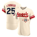 Johmsee LA.Angels #25 Travis d'Arnaud Player Cream City Connect Limited ELite Home Stitched Jerseys
