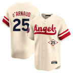 Johmsee LA.Angels #25 Travis d'Arnaud Player Cream City Connect Limited Home Stitched Jerseys