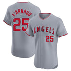 Johmsee LA.Angels #25 Travis d'Arnaud Player Gray Home Limited Elite Stitched Jerseys