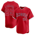 Johmsee LA.Angels #25 Travis d'Arnaud Player Red Home Limited Stitched Jerseys