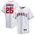 Johmsee LA.Angels #25 Travis d'Arnaud Player White Home Game Stitched Jerseys