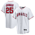 Johmsee LA.Angels #25 Travis d'Arnaud Player White Home Game Stitched Jerseys
