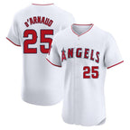 Johmsee LA.Angels #25 Travis d'Arnaud Player White Limited Elite Stitched Home Jerseys