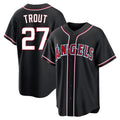 Johmsee LA.Angels #27 Mike Trout Player Black Fashion Out Home Game Stitched Jerseys