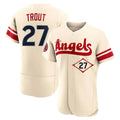 Johmsee LA.Angels #27 Mike Trout Player Cream City Connect Limited ELite Home Stitched Jerseys