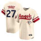 Johmsee LA.Angels #27 Mike Trout Player Cream City Connect Limited Home Stitched Jerseys