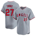 Johmsee LA.Angels #27 Mike Trout Player Gray Home Limited Stitched Jerseys