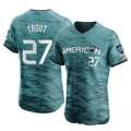 Johmsee LA.Angels #27 Mike Trout Player Teal Elite American League Game Vapor Premier All-Star Stitched Jerseys