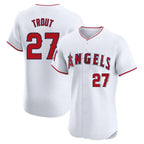 Johmsee LA.Angels #27 Mike Trout Player White Limited Elite Stitched Home Jerseys