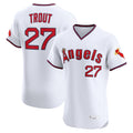 Johmsee LA.Angels #27 Mike Trout Player White T-shirt Home Limited Elite Stitched Jerseys