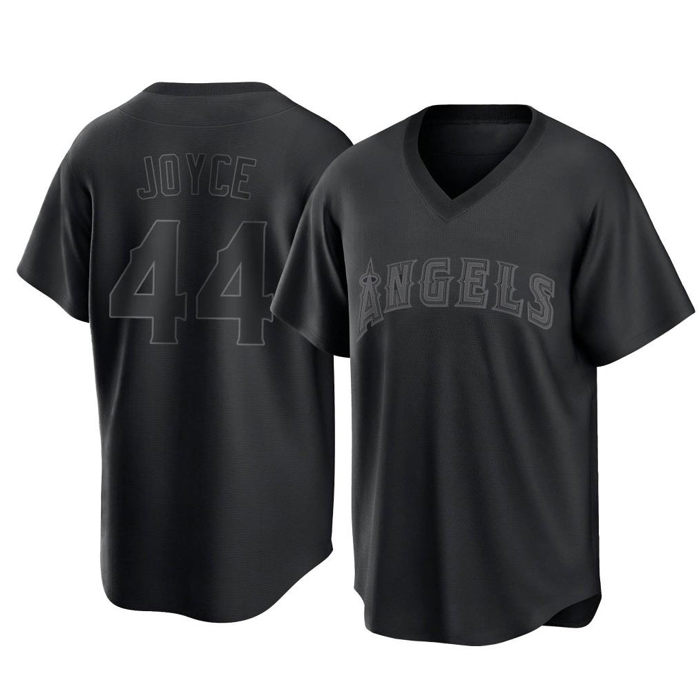 Johmsee LA.Angels #44 Ben Joyce Player Black Pitch Fashion T-shirt Stitched Jerseys