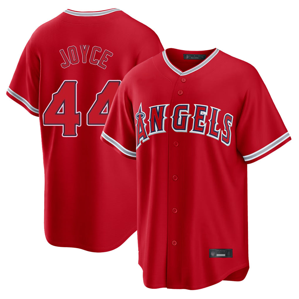 Johmsee LA.Angels #44 Ben Joyce Player Red Home Game Stitched Jerseys