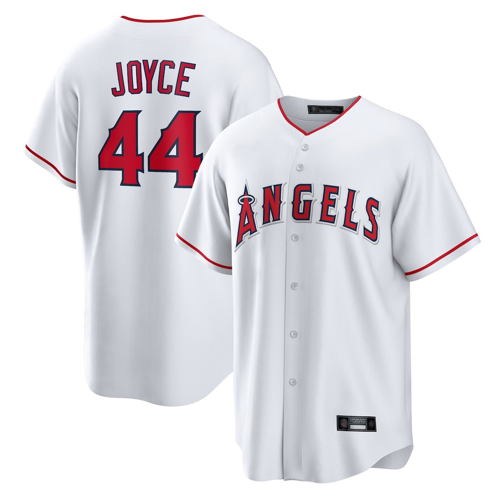 Johmsee LA.Angels #44 Ben Joyce Player White Home Game Stitched Jerseys