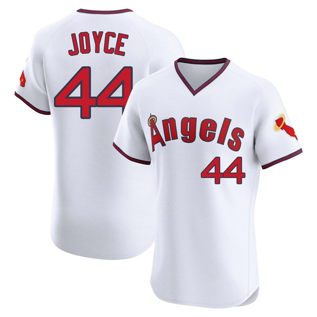 Johmsee LA.Angels #44 Ben Joyce Player White T-shirt Home Limited Elite Stitched Jerseys