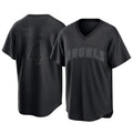 Johmsee LA.Angels #4 Christian Moore Player Black Pitch Fashion T-shirt Stitched Jerseys