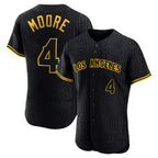 Johmsee LA.Angels #4 Christian Moore Player Black Snake Skin City Limited Elite Home Stitched Jerseys