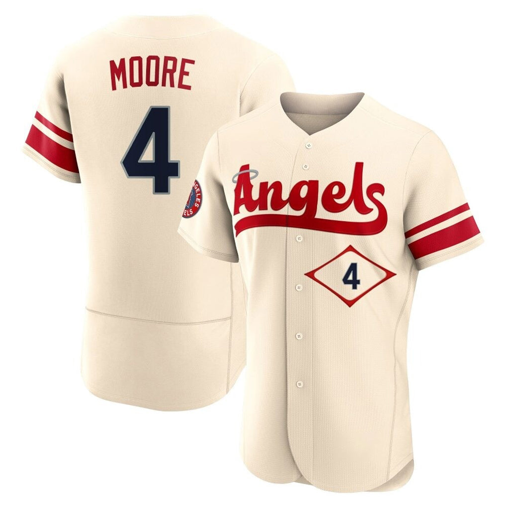Johmsee LA.Angels #4 Christian Moore Player Cream City Connect Limited ELite Home Stitched Jerseys