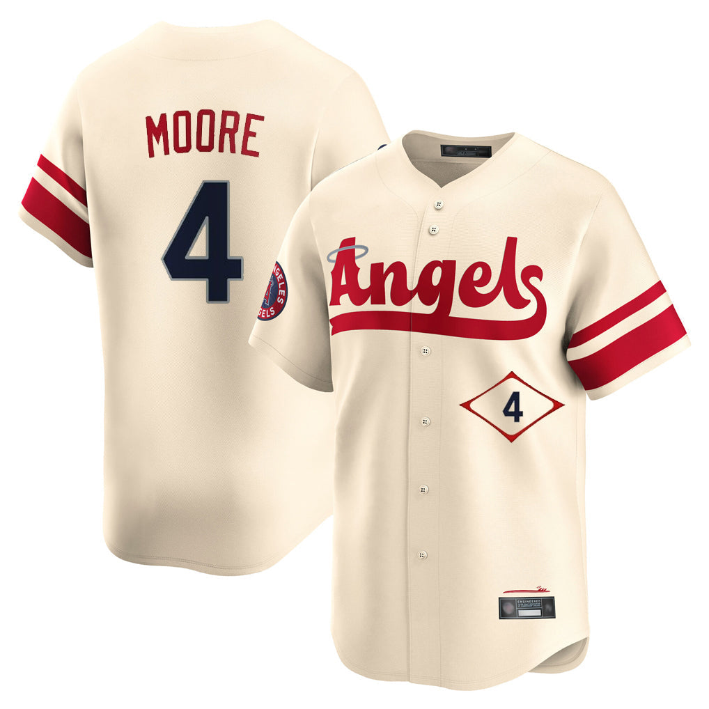 Johmsee LA.Angels #4 Christian Moore Player Cream City Connect Limited Home Stitched Jerseys