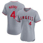Johmsee LA.Angels #4 Christian Moore Player Gray Home Limited Elite Stitched Jerseys