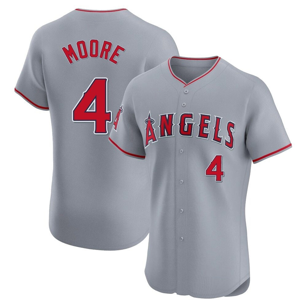 Johmsee LA.Angels #4 Christian Moore Player Gray Home Limited Elite Stitched Jerseys