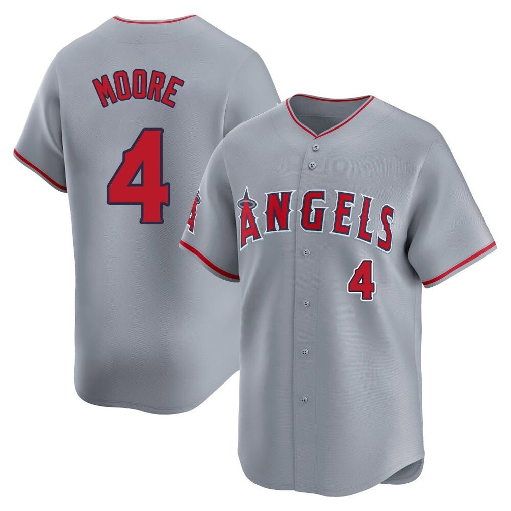 Johmsee LA.Angels #4 Christian Moore Player Gray Home Limited Stitched Jerseys