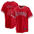 Johmsee LA.Angels #4 Christian Moore Player Red Home Game Stitched Jerseys