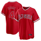 Johmsee LA.Angels #4 Christian Moore Player Red Home Game Stitched Jerseys