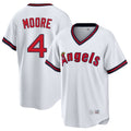 Johmsee LA.Angels #4 Christian Moore Player White T-shirt Home Game Stitched Jerseys