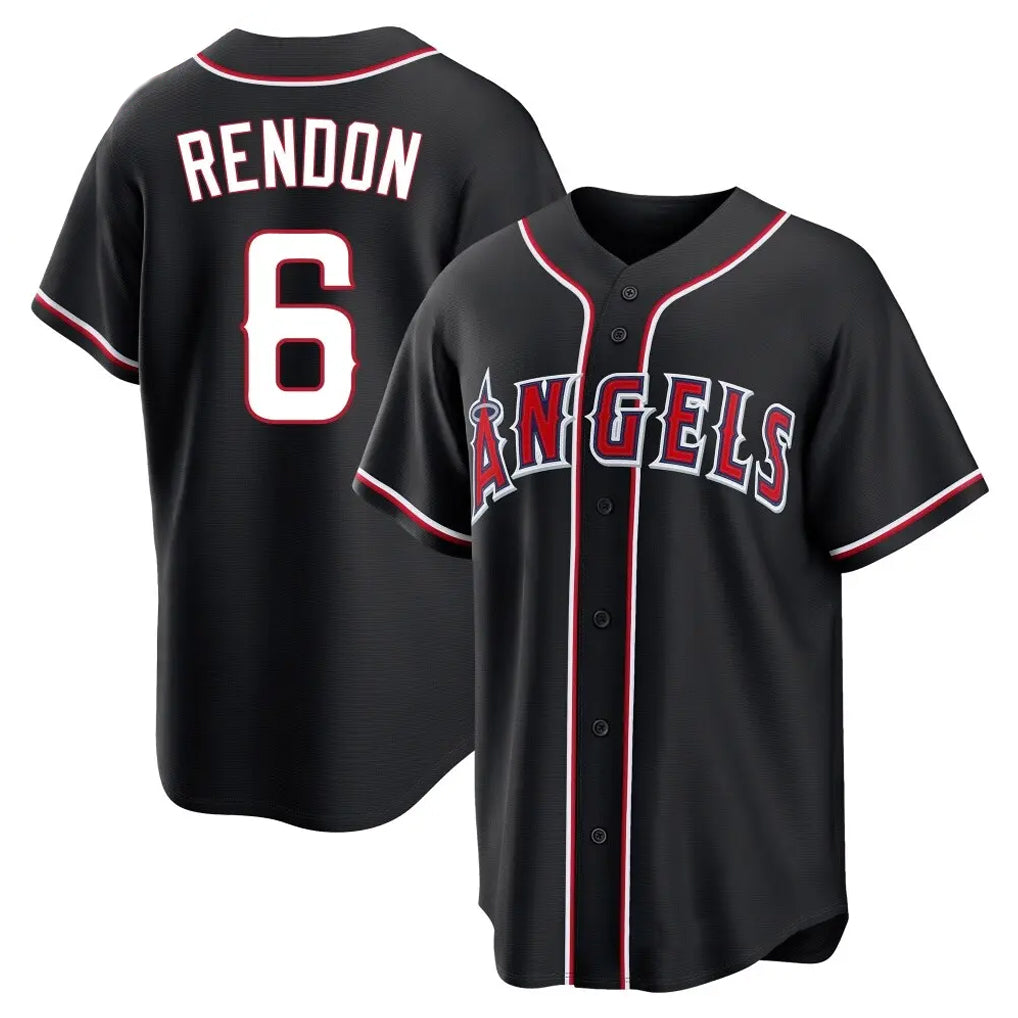 Johmsee LA.Angels #6 Anthony Rendon Player Black Fashion Out Home Game Stitched Jerseys