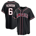 Johmsee LA.Angels #6 Anthony Rendon Player Black Fashion Out Home Game Stitched Jerseys
