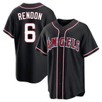 Johmsee LA.Angels #6 Anthony Rendon Player Black Fashion Out Home Game Stitched Jerseys