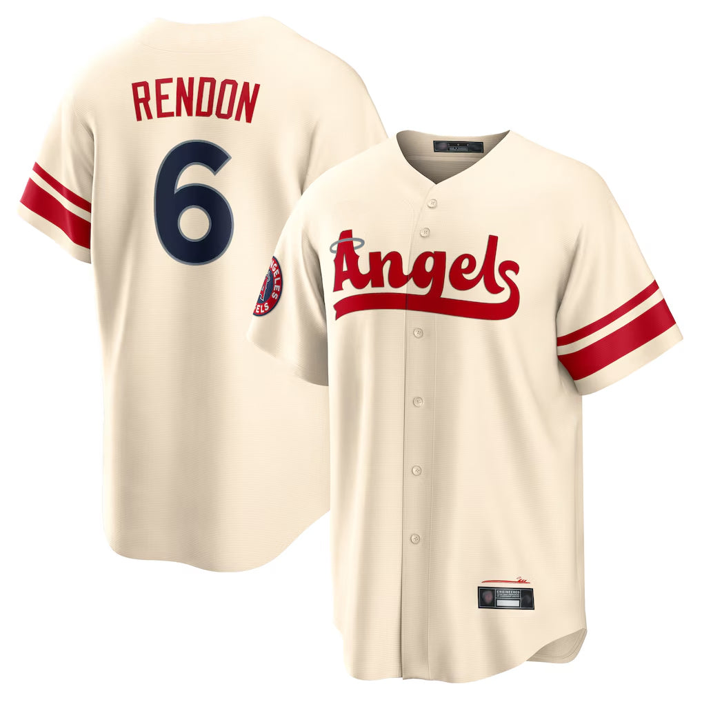 Johmsee LA.Angels #6 Anthony Rendon Player Cream City Connect Home Stitched Jerseys