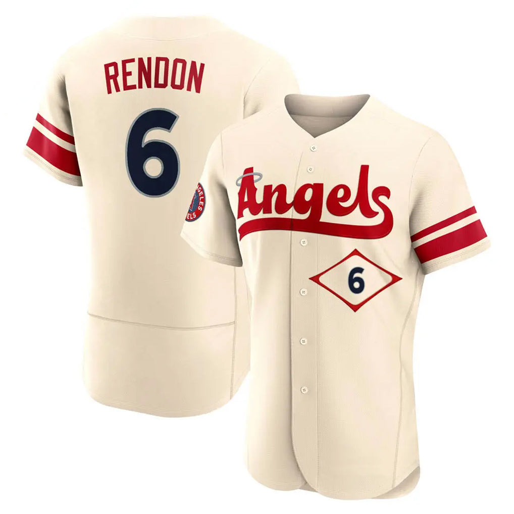 Johmsee LA.Angels #6 Anthony Rendon Player Cream City Connect Limited ELite Home Stitched Jerseys