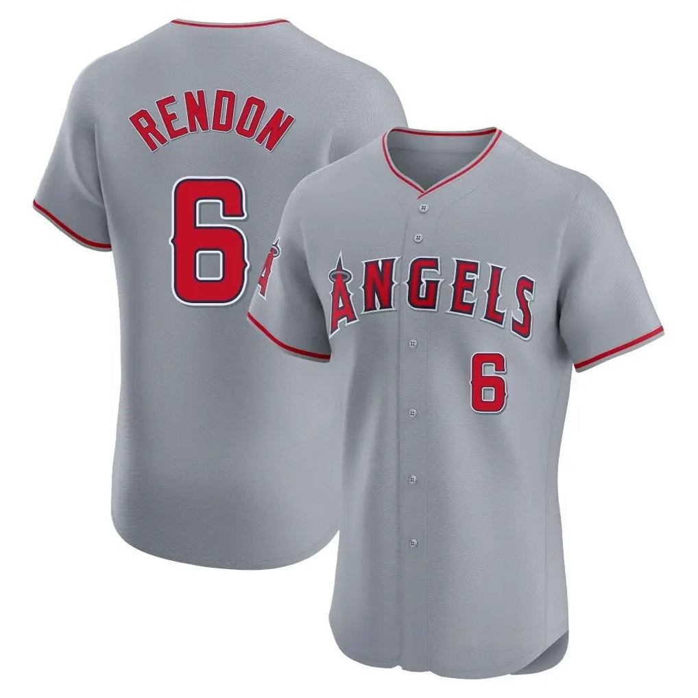 Johmsee LA.Angels #6 Anthony Rendon Player Gray Home Limited Elite Stitched Jerseys