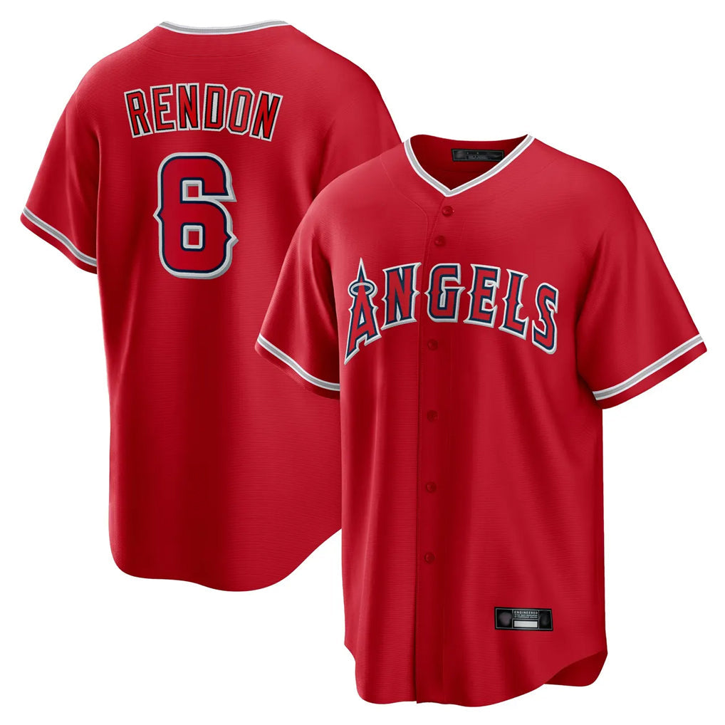 Johmsee LA.Angels #6 Anthony Rendon Player Red Home Game Stitched Jerseys