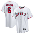 Johmsee LA.Angels #6 Anthony Rendon Player White Home Game Stitched Jerseys