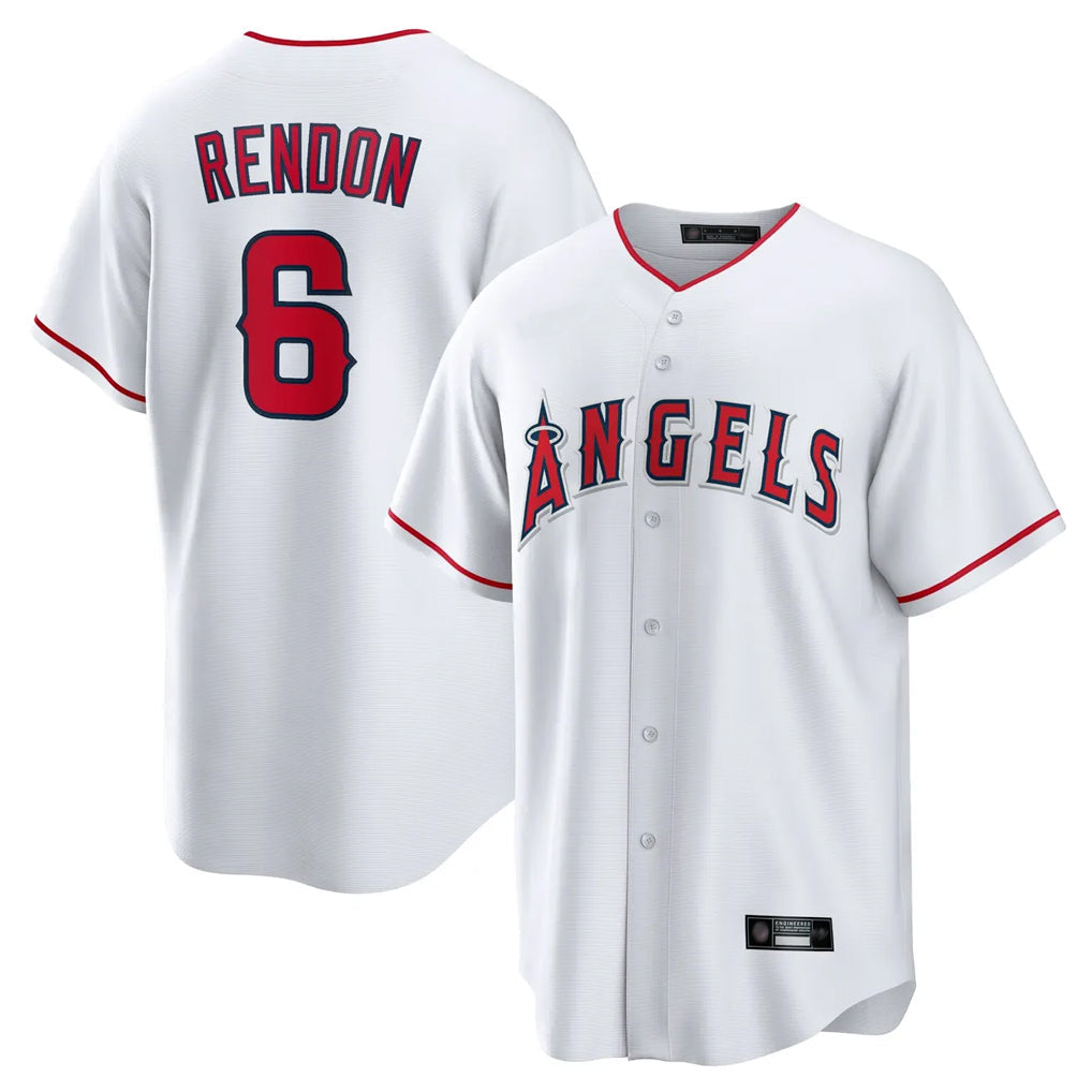 Johmsee LA.Angels #6 Anthony Rendon Player White Home Game Stitched Jerseys