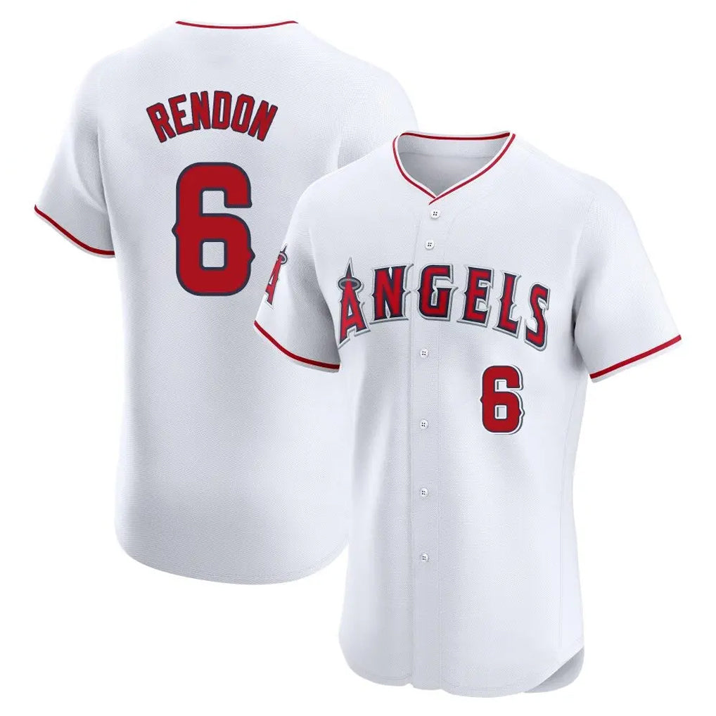 Johmsee LA.Angels #6 Anthony Rendon Player White Limited Elite Stitched Home Jerseys