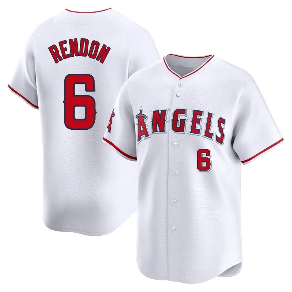 Johmsee LA.Angels #6 Anthony Rendon Player White Limited Home Stitched Jerseys