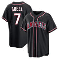 Johmsee LA.Angels #7 Jo Adell Player Black Fashion Out Home Game Stitched Jerseys