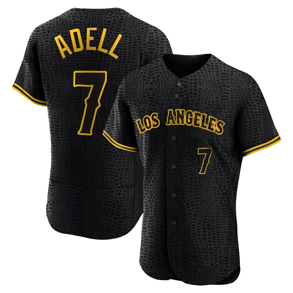 Johmsee LA.Angels #7 Jo Adell Player Black Snake Skin City Limited Elite Home Stitched Jerseys