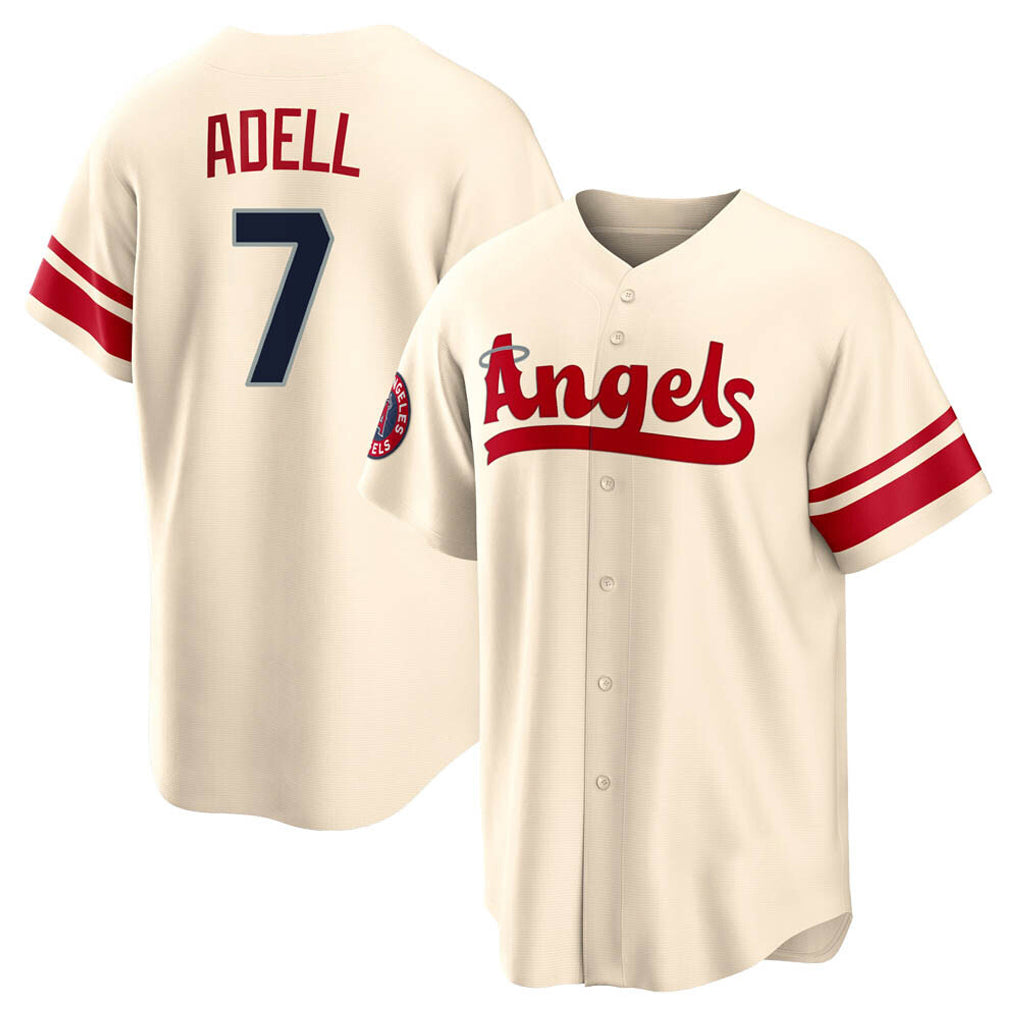 Johmsee LA.Angels #7 Jo Adell Player Cream City Connect Home Stitched Jerseys