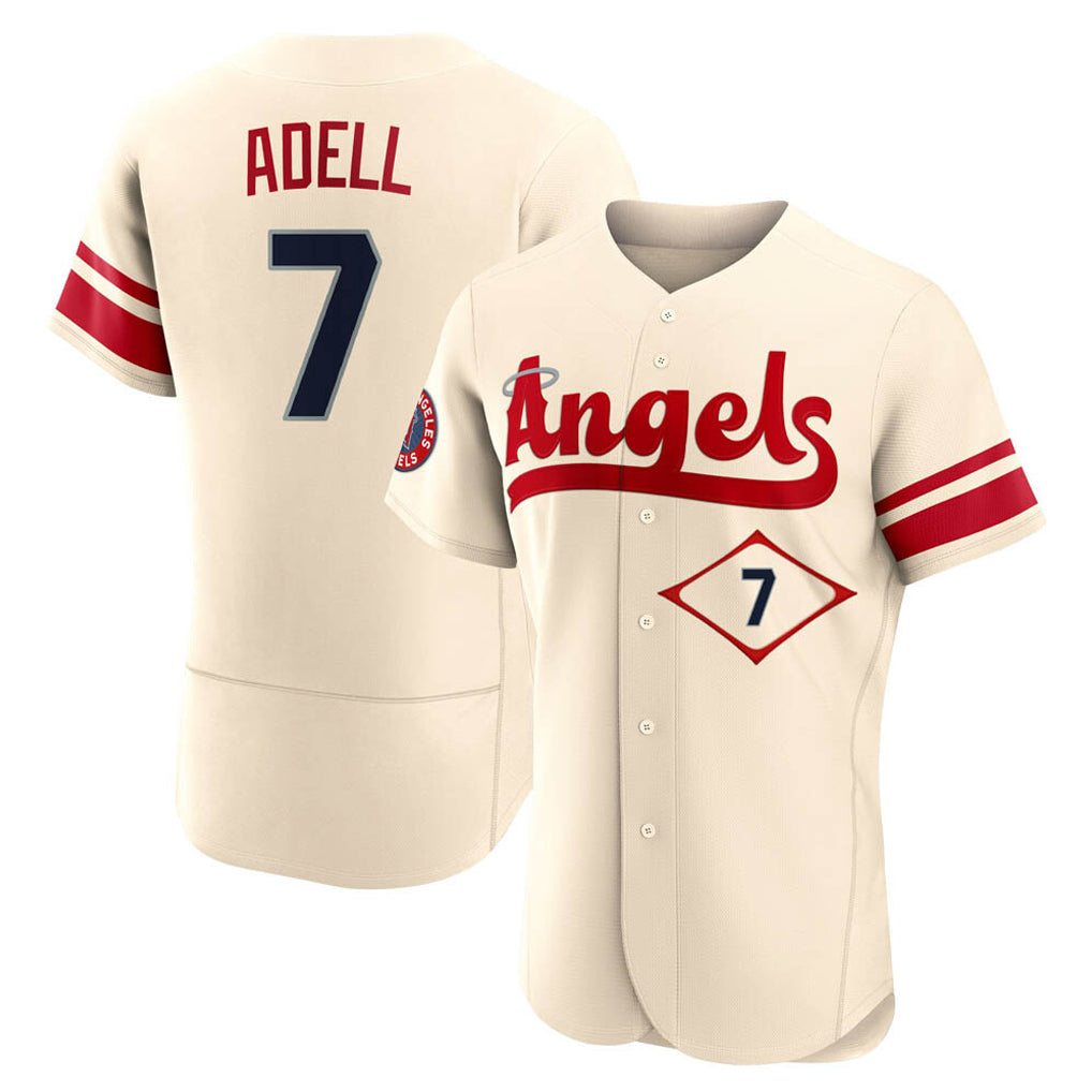 Johmsee LA.Angels #7 Jo Adell Player Cream City Connect Limited ELite Home Stitched Jerseys