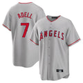 Johmsee LA.Angels #7 Jo Adell Player Gray Home Game Stitched Jerseys