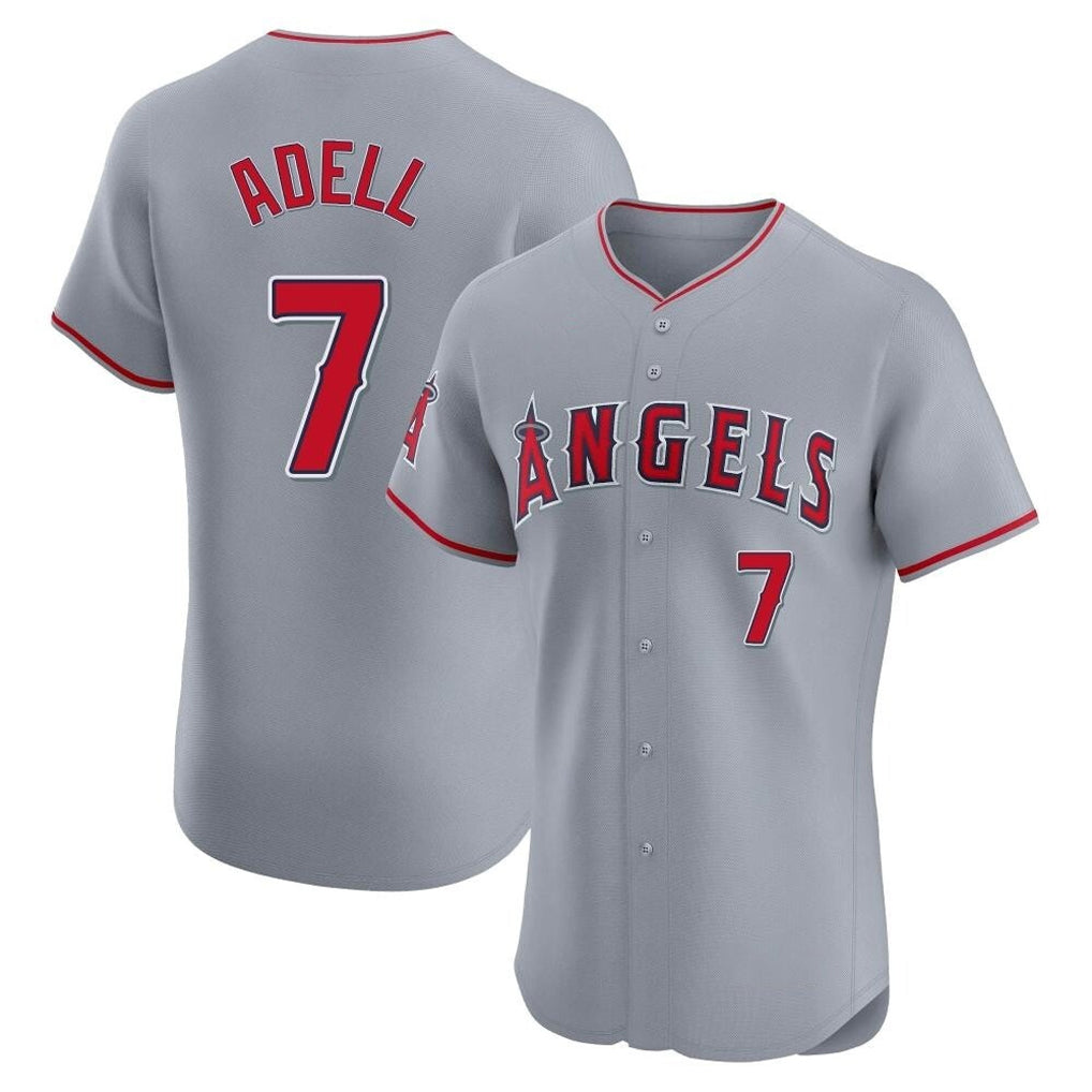 Johmsee LA.Angels #7 Jo Adell Player Gray Home Limited Elite Stitched Jerseys