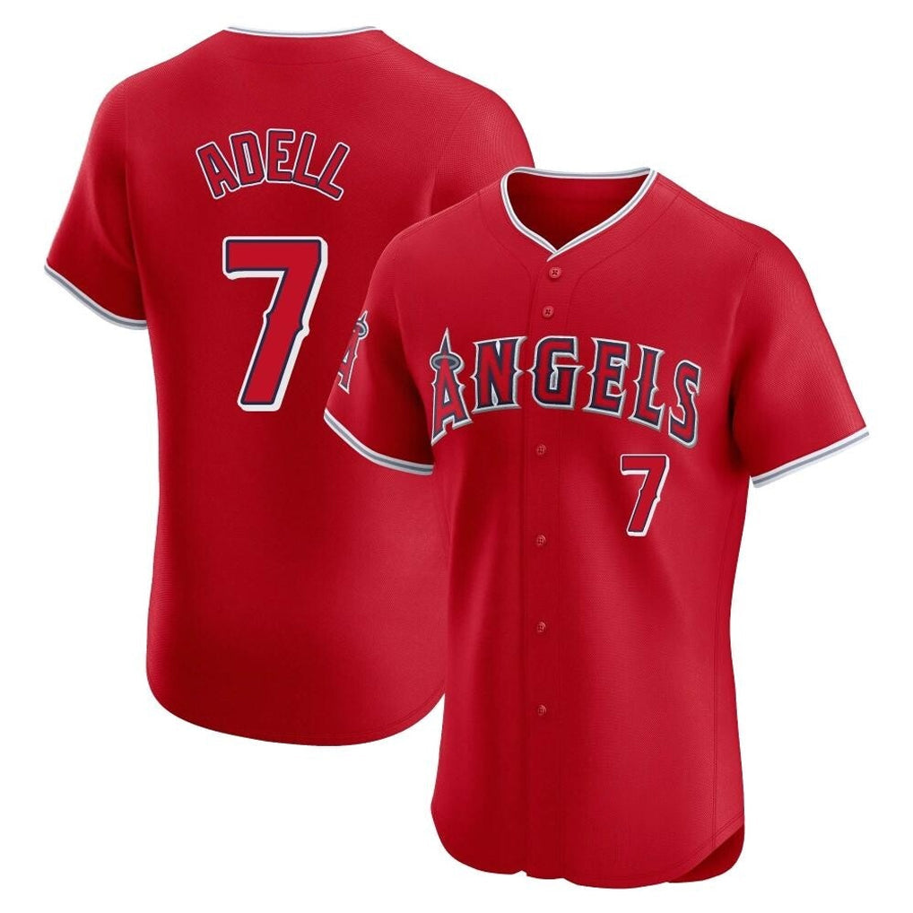 Johmsee LA.Angels #7 Jo Adell Player Red Home Limited Elite Stitched Jerseys