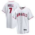 Johmsee LA.Angels #7 Jo Adell Player White Home Game Stitched Jerseys