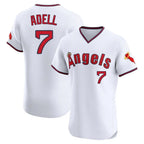 Johmsee LA.Angels #7 Jo Adell Player White T-shirt Home Limited Elite Stitched Jerseys