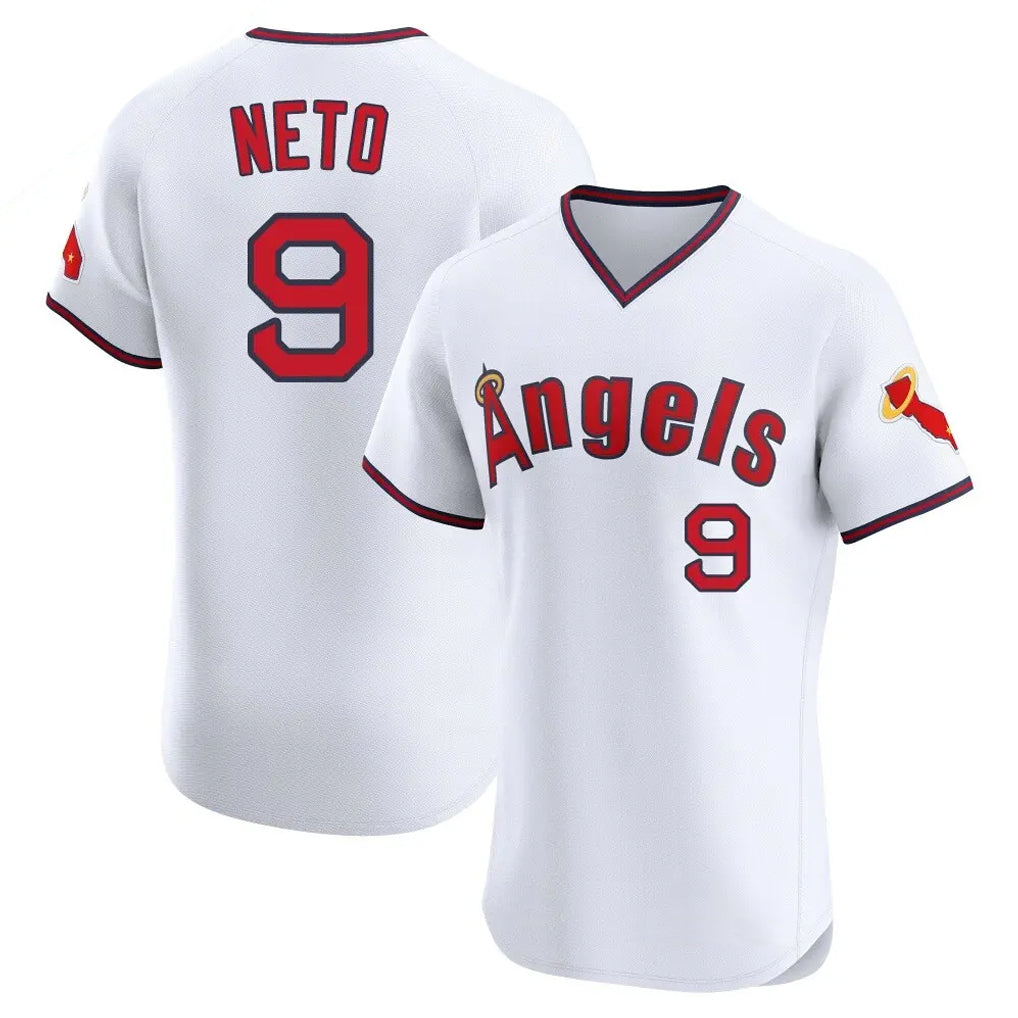 Johmsee LA.Angels #9 Zach Neto Player White T-shirt Home Limited Elite Stitched Jerseys