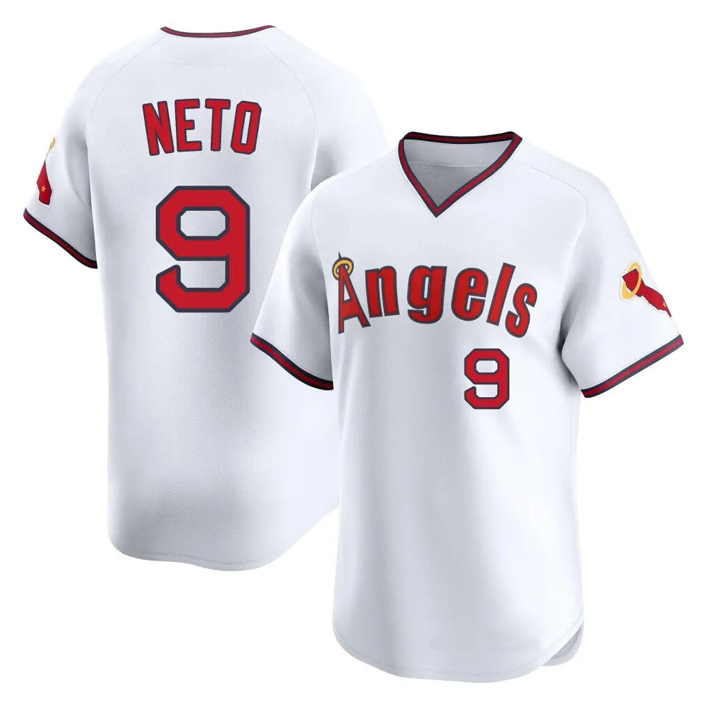 Johmsee LA.Angels #9 Zach Neto Player White T-shirt Home Limited Stitched Jerseys